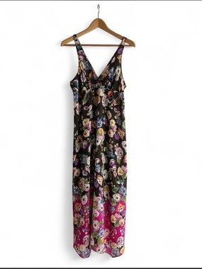 Oscar de la Renta pink label Black floral nightgown